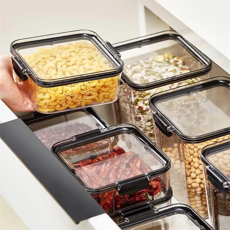 700 ML PET de Plastic Alimentar set Recipiente Transparente, care pot fi Stivuite Hrana Uscata Cutie de Depozitare Bucătărie, Spaghete, Tăiței Containere Sigilate