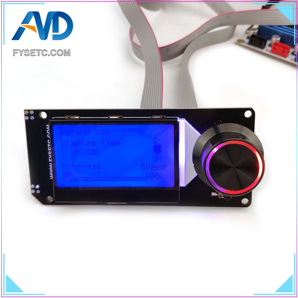 Un Tip MINI12864LCD Ecran mini 12864 V2.1 Smart Display RGB lumina de fundal Negru Suport Marlin DIY SKR Cu SD Card 3D Printer Parte