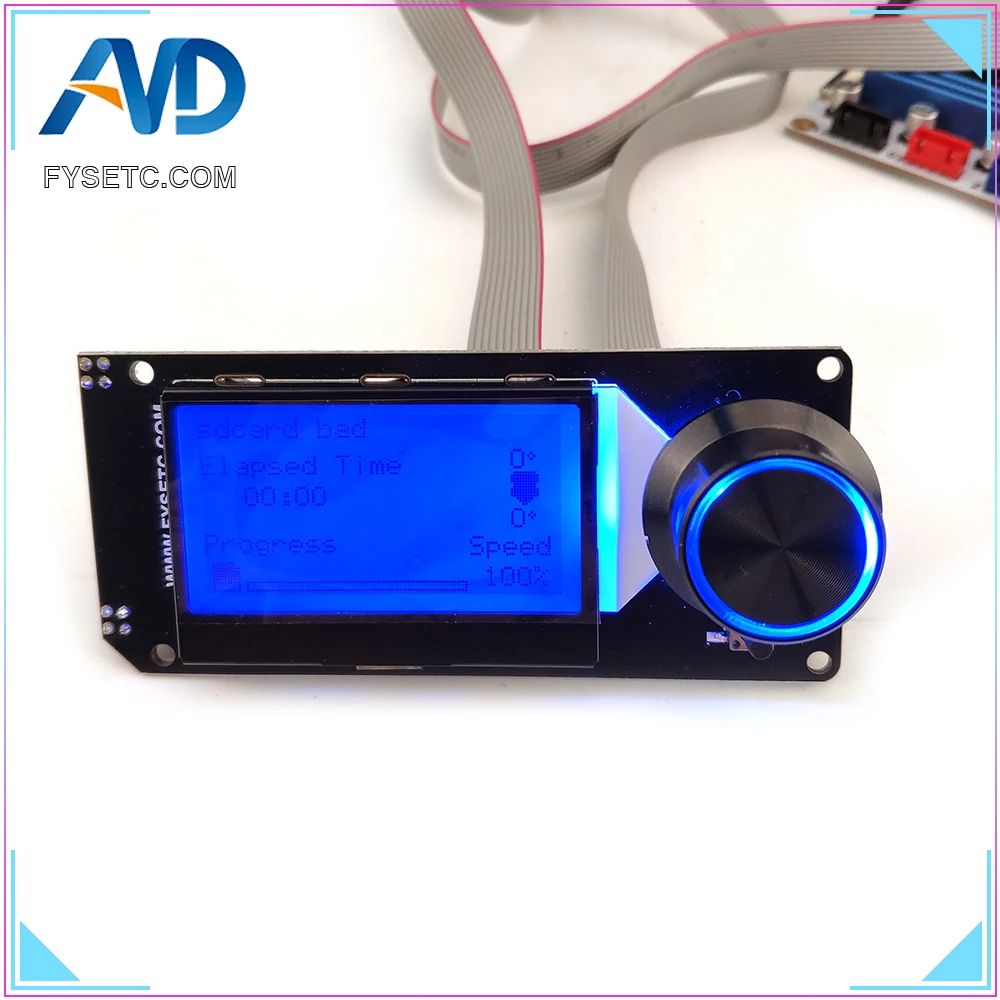 Un Tip MINI12864LCD Ecran mini 12864 V2.1 Smart Display RGB lumina de fundal Negru Suport Marlin DIY SKR Cu SD Card 3D Printer Parte