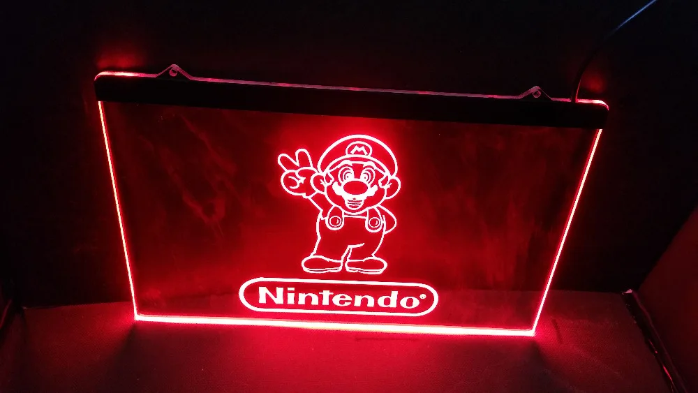 Nintendo joc cameră de Bere Bara de LED-uri Lumina de Neon Semn stea semn decor acasă meserii