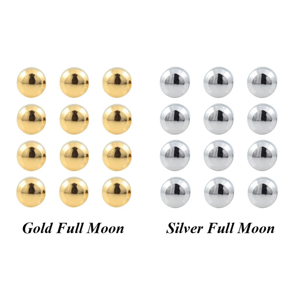 12pairs din Oțel Inoxidabil de Culoare de Aur și Argint de Culoare Lună Plină Piercing Ureche Cartilajului Tragus Stud Bijuterii Cercel(a Nu se utiliza în Arma)