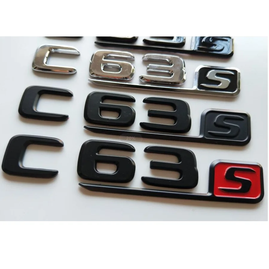 Chrome Litere Negre Numărul Portbagaj Insigne, Embleme Emblemă, Insignă Autocolant pentru Mercedes Benz W204 W205 C205 S205 A205 C63s C63 S AMG