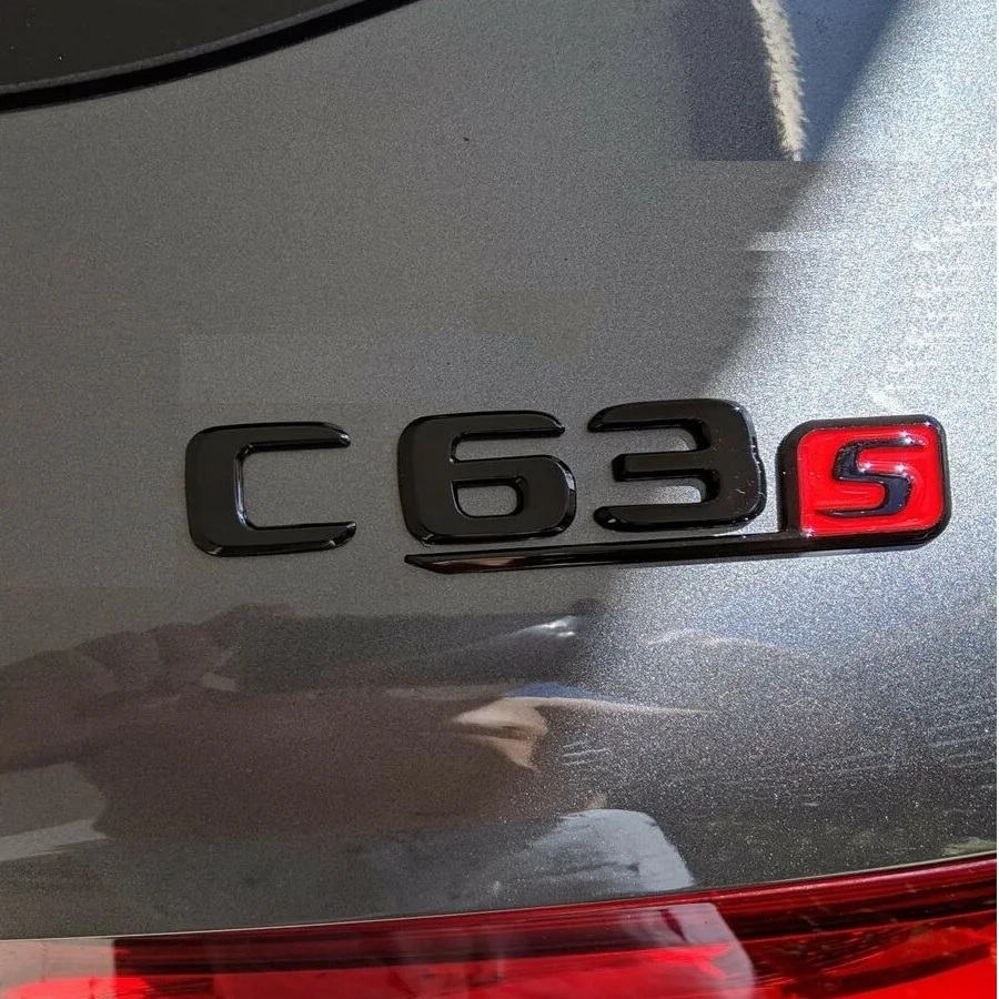 Chrome Litere Negre Numărul Portbagaj Insigne, Embleme Emblemă, Insignă Autocolant pentru Mercedes Benz W204 W205 C205 S205 A205 C63s C63 S AMG