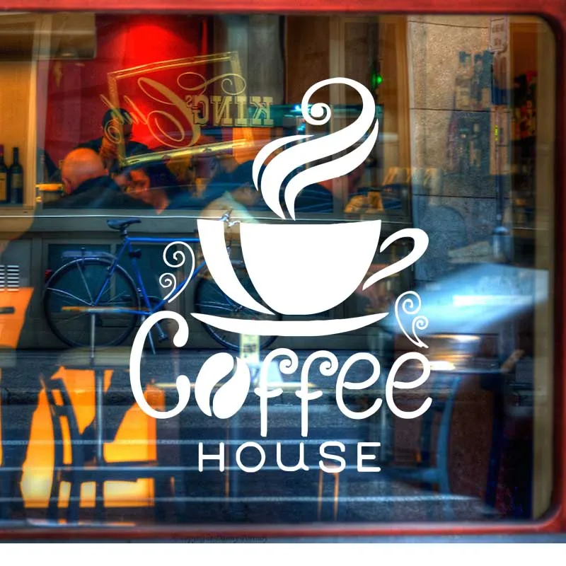 Magazin de cafea Autocolant Sala de Mese Cana Cana de Perete de Vinil Pentru Fereastra CAFE Coffee House
