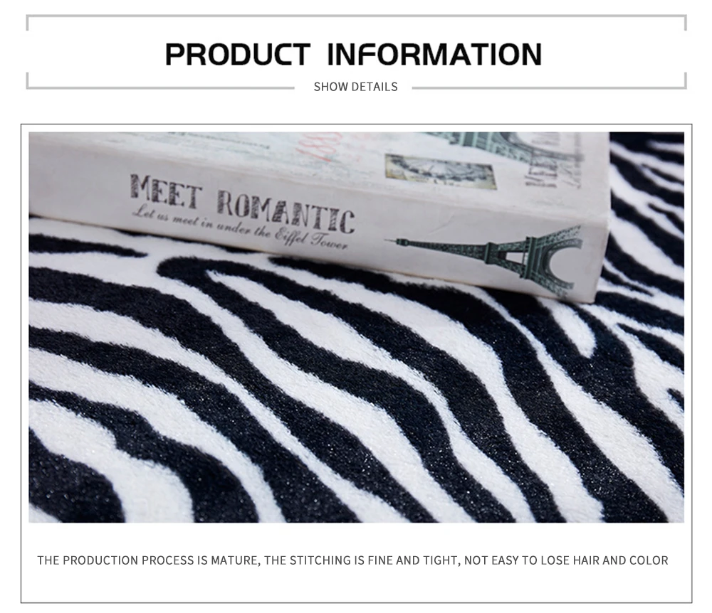 Zebra Imprimate Covor de Vacă Leopard Model Imprimat Covor Dormitor Patul Covor Antialunecare Antiderapant Mat 75x110CM Animal print Covor