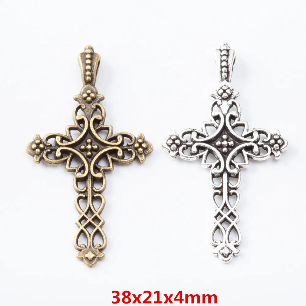 40 de piese retro de metal zinc din aliaj pandantiv cruce pentru DIY bijuterii handmade colier face 7200