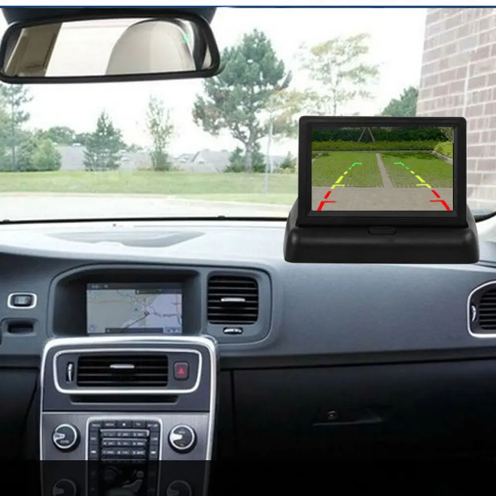 4.3 inch Pliabil Monitor Auto TFT LCD Display Camere Inversa aparat de Fotografiat Sistem de Parcare pentru Masina Retrovizoare Monitorizează NTSC PAL