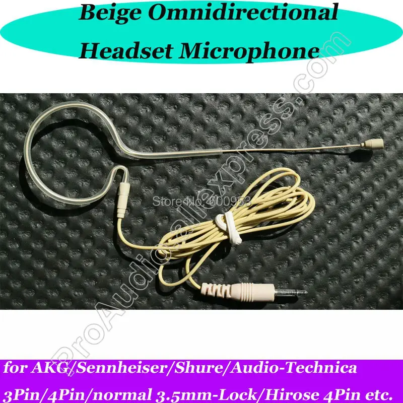 MICWL Bej Pro Singură ureche Cârlig Headworn cu Cască Microfon pentru Laptop Sennheiser AKG Shure Audio-Technica Microfon fără Fir Bodypack