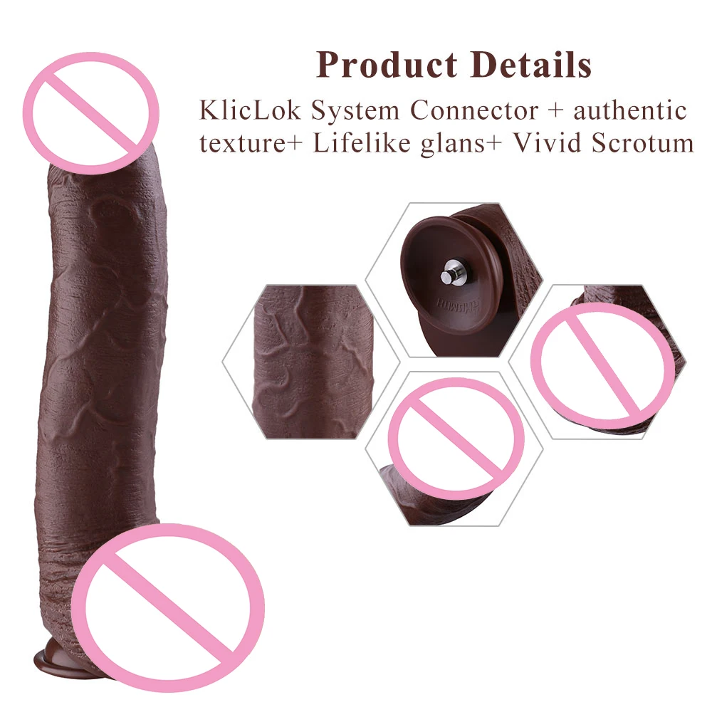 Hismith 23cm Inseriabil Silicon Vibrator Realiste Vas de Sânge Mașină de Sex Accesoriu KlicLok Sistem cu ventuza 6cm Vibrator Mare