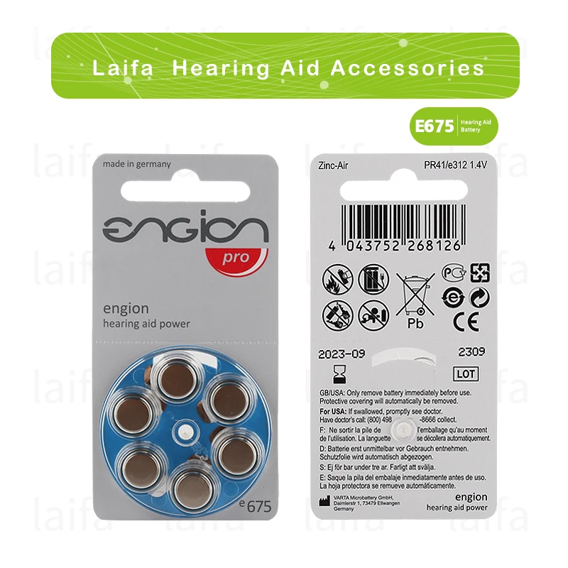 Laifa Engion 60 BUC 1.45 V Noi Zinc-Aer auditiv Baterii 675A A675 675 PR44 auditiv Baterie