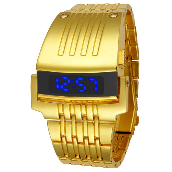 Moda din Oțel Complet Condus de Aur Ceas Digital Bărbați Ceasuri Sport Ceasuri Militare IRON Man Brățară Ceas de mână Ore