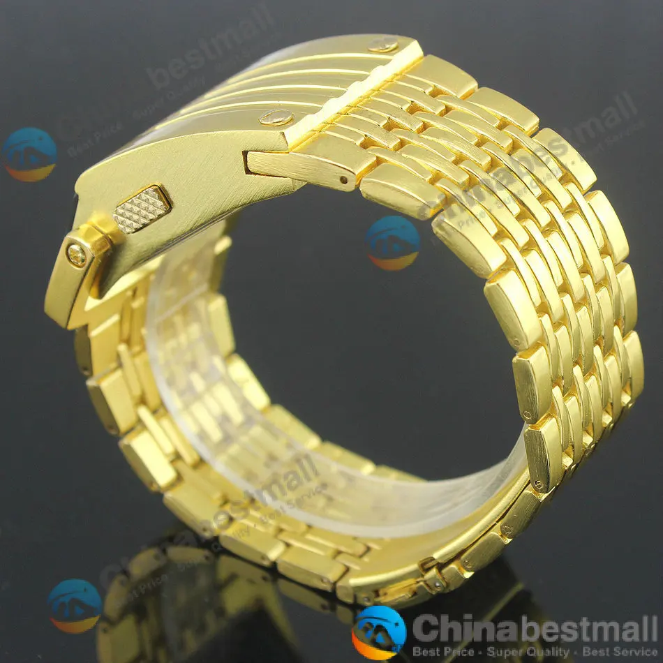 Moda din Oțel Complet Condus de Aur Ceas Digital Bărbați Ceasuri Sport Ceasuri Militare IRON Man Brățară Ceas de mână Ore