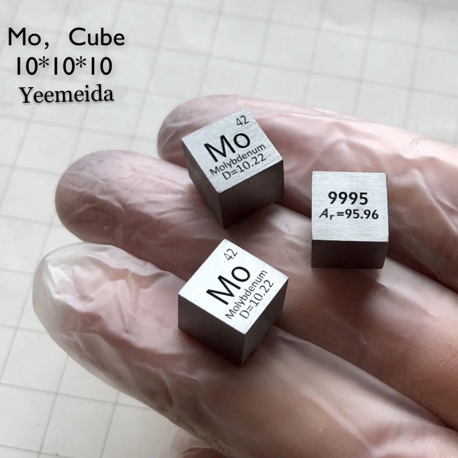 5pc 99.95% Puritate Ridicată Molibden Mo 10.5 g Sculptate Element din Tabelul Periodic 10mm Cub