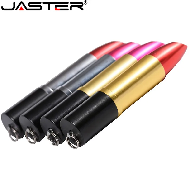 JASTER Pen Drive Frumos Ruj Roșu/Trandafir Roz USB Flash Drive 64GB 32GB 16GB 8GB Metal Ruj USB 2.0 Stick de Memorie Flash