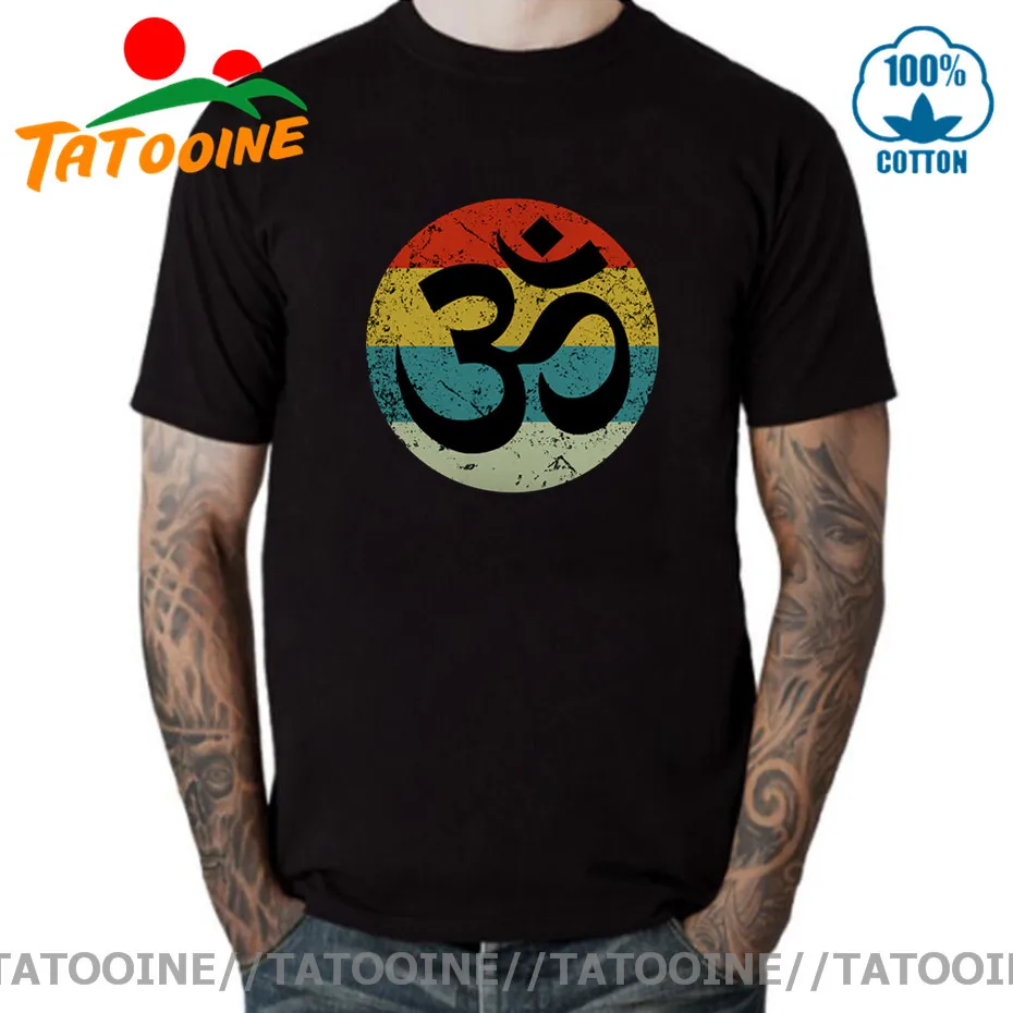 Tatooine Retro Vintage Yoga tricouri barbati Hindus OM de Yoga Logo funny T-Shirt pentru bărbați Newet Îmbrăcăminte Sport ' 80 ' 90 de Îmbrăcăminte de Modă