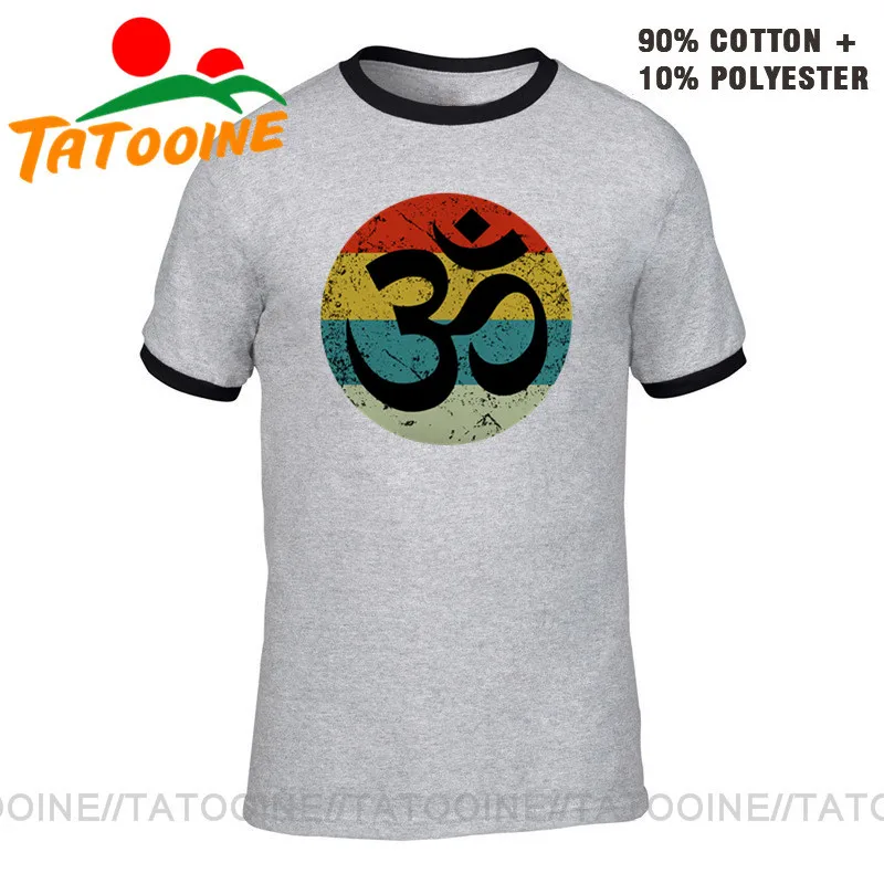 Tatooine Retro Vintage Yoga tricouri barbati Hindus OM de Yoga Logo funny T-Shirt pentru bărbați Newet Îmbrăcăminte Sport ' 80 ' 90 de Îmbrăcăminte de Modă