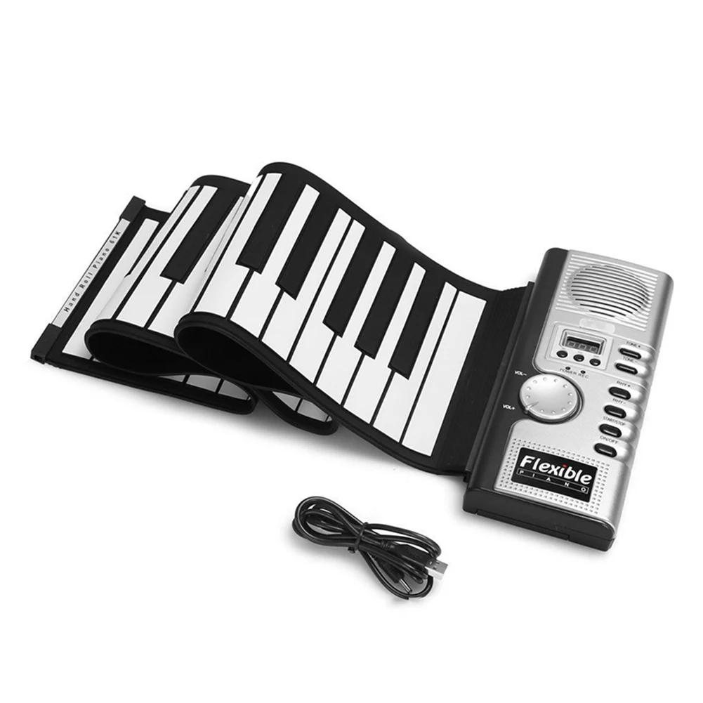 Fierbinte De Vânzare Portabil Digital Flexibil Tastatură De Pian 61 Chei De 128 De Tonuri Ritmuri Electronice Rola De Pian Jucarii