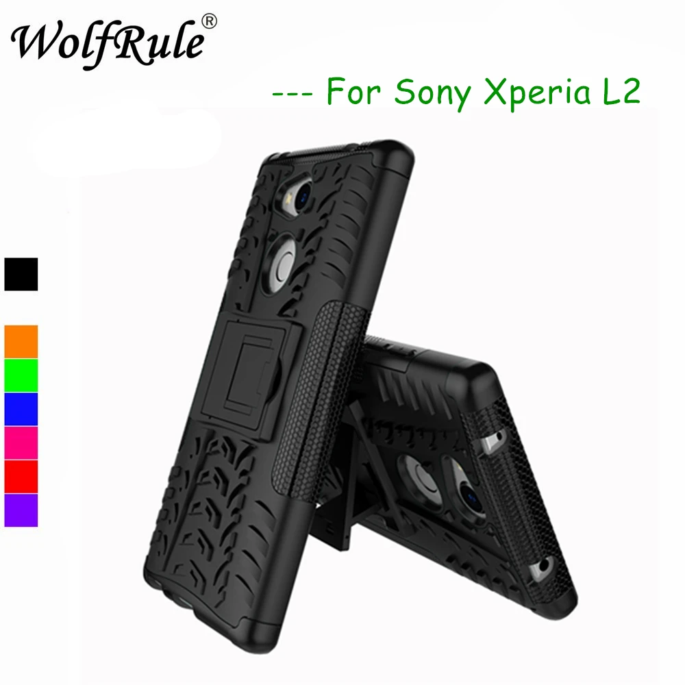 WolfRule Pentru Cazul Sony Xperia L2 acoperi Dual Layer Armura Caz Pentru Sony Xperia L2 Caz Silicon TPU Pentru Sony L2 H3311 H3321