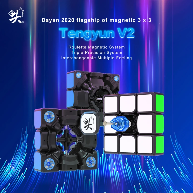 HelloCube Dayan Tengyun V2 M 3x3x3 Magnetica magic cube tengyun V2M profesionale magic cub dayan magnetic versiunea viteza de puzzle