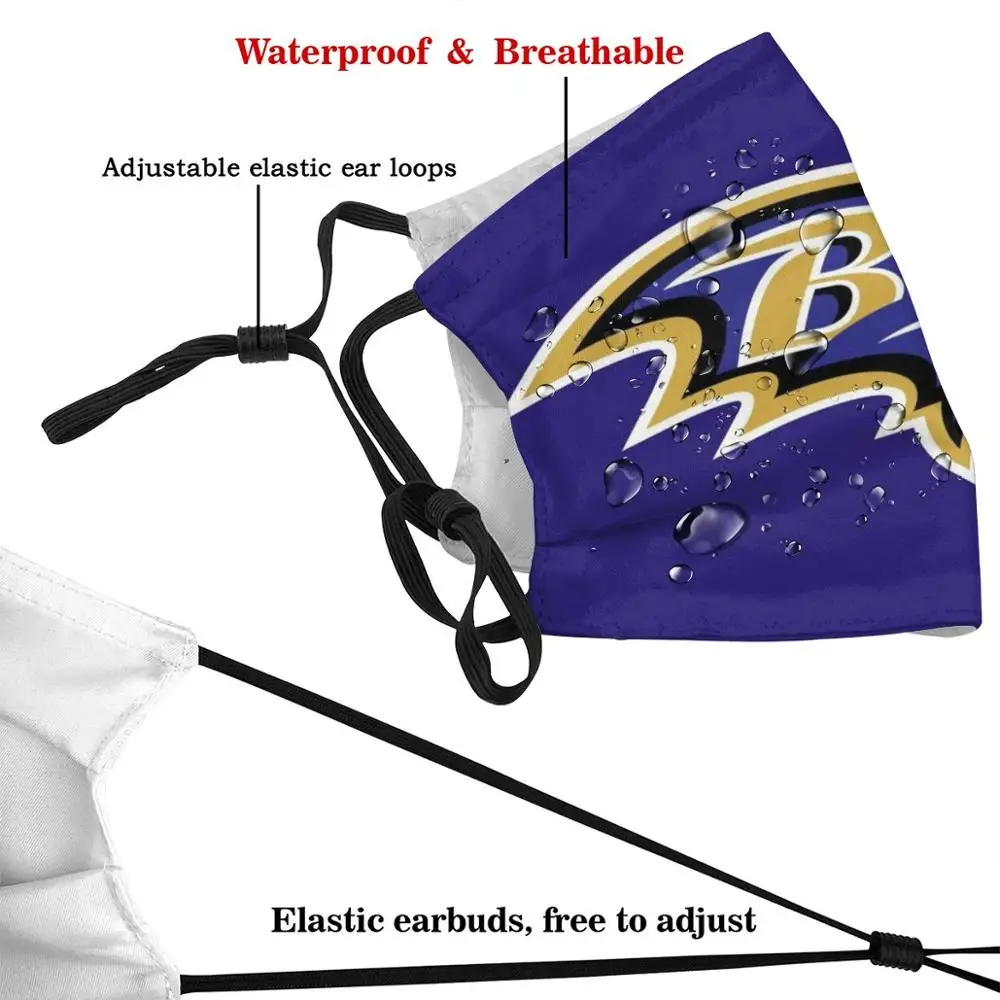 Ravens - Baltimore Nou 3D Masca de Protecție care Acoperă Viteze Lavabile Refolosibile Respirabil Masca de fata Logo-ul