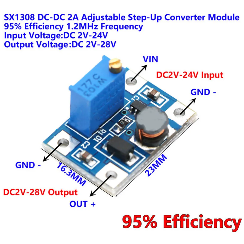Înlocuirea Reglabil Step-Up Convertor de Tensiune Modulul DCDC 2V~24V 2V~28V