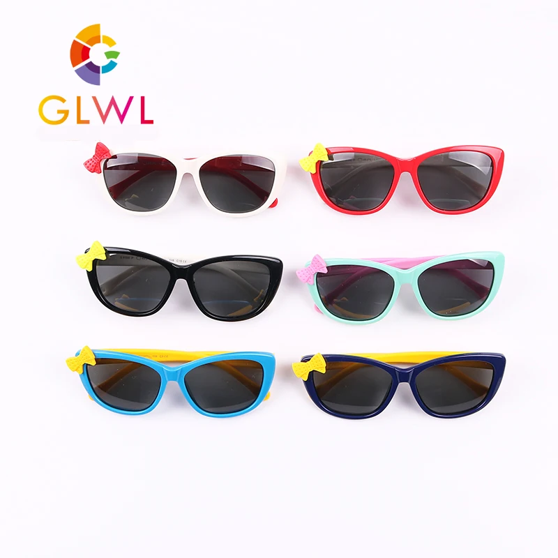 GLWL Copii Ochelari de Protecție UV Cadru Pătrat Ochelari de Copil Polarizat ochelari de Soare Fete Flexibil Fluture Ochelari de Soare Vintage