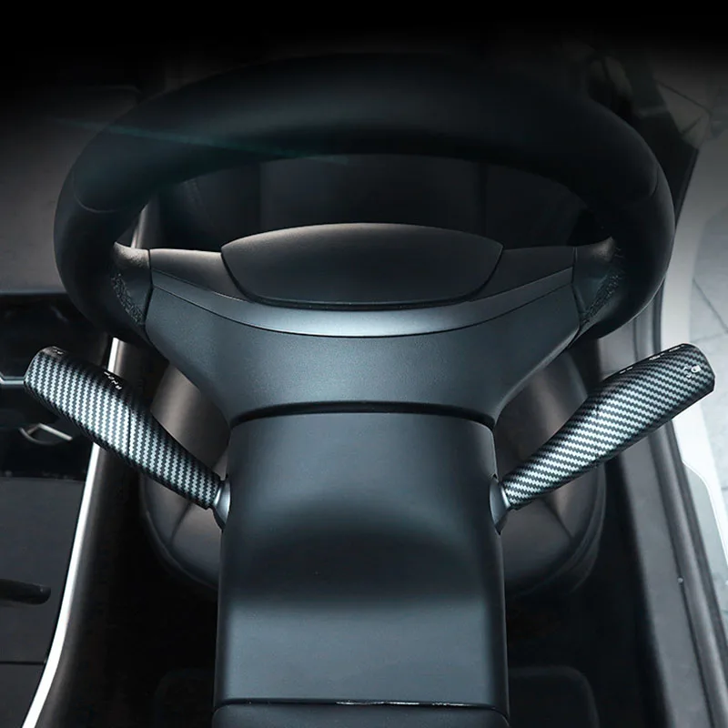 Pentru Tesla Model 3 Fibra De Carbon Volan De Direcție Manetă Ștergător Capac De Protecție Autocolante Decorare Interior Remodela Independ