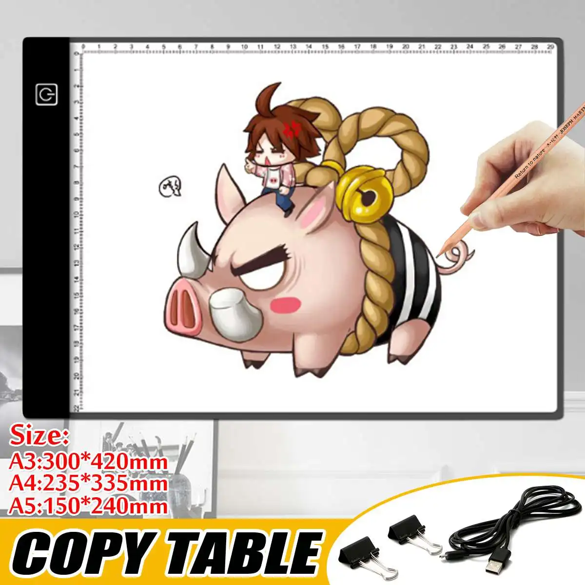 Scară de Bord Pad Desen Tabletă cu Stilou Stylus Reglare a intensității luminoase Led Bord Copie A5 A3 A4 Tabletă digitală tableta grafica desen