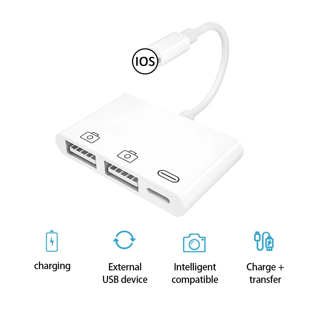 3in1 Adaptor USB OTG USB Camera Adaptor cu Portul de Încărcare pentru iPhone 12 11 Pro Xs Max Suport Card Reader Keyboard Flash Drive