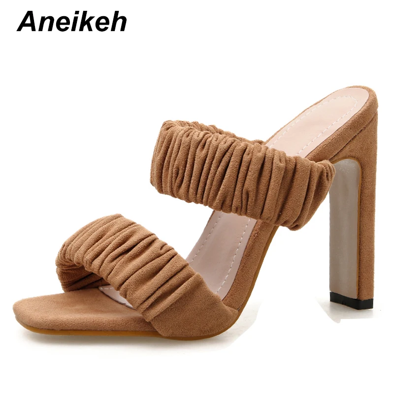 Aneikeh 2020 Femei Vara sandale rid stil Retro Sandale de Moda cu Toc Roman Subțire de Înaltă Pompe de Pantofi de Partid Dimensiune 35-40