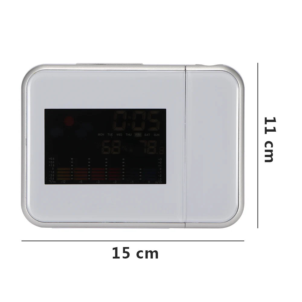 Ceas Multifuncțional Digital Ceasuri De Alarmă Culoare Ecran Desktop Clock Display Vreme Calendar Data De Proiecție 1 Buc