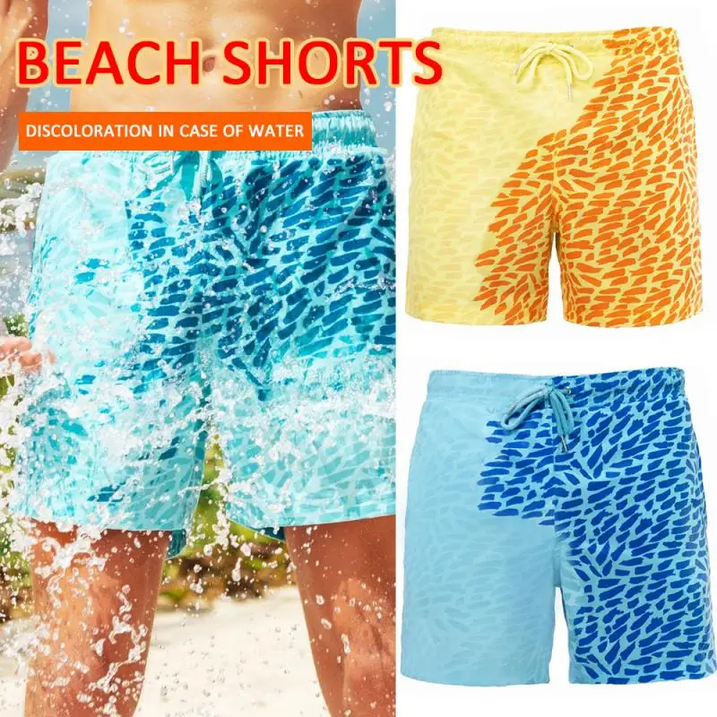 Oamenii își schimbă Culoarea pantaloni Scurți de Plajă Uscat Rapid Costume de baie, Pantaloni de Plajă de Culoare Decolorare pantaloni Scurți Surf Board pantaloni Scurti Pentru Copil Adult