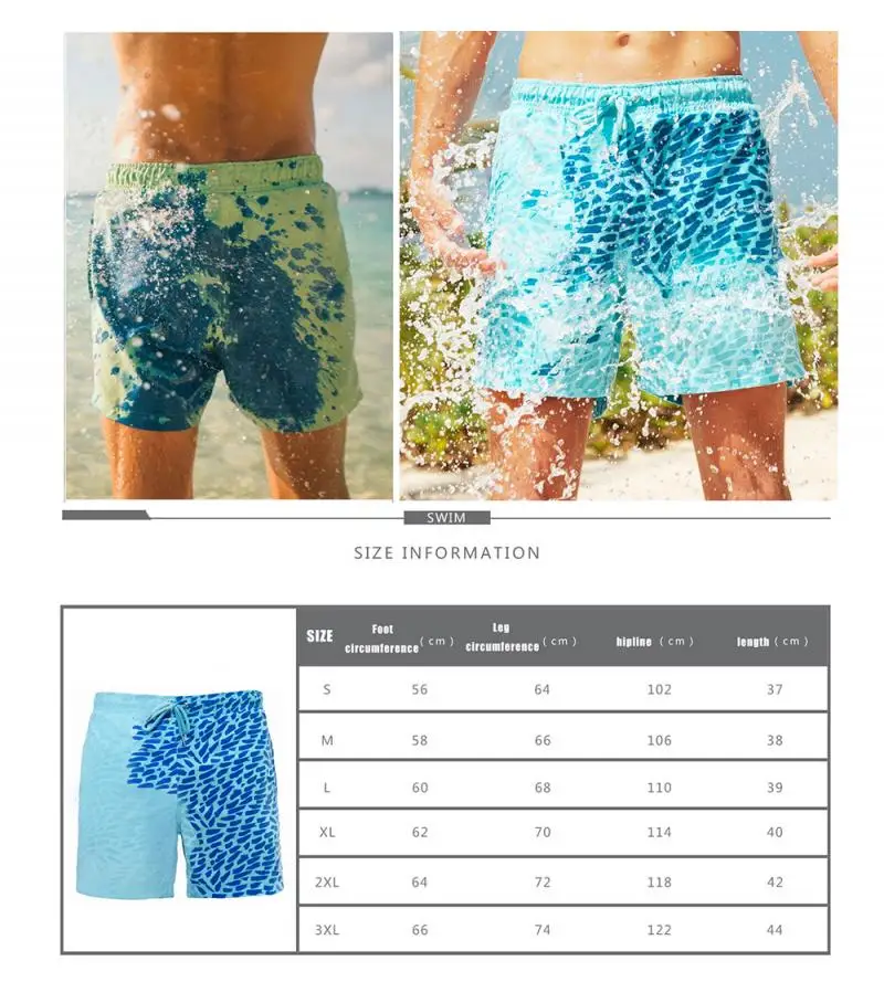Oamenii își schimbă Culoarea pantaloni Scurți de Plajă Uscat Rapid Costume de baie, Pantaloni de Plajă de Culoare Decolorare pantaloni Scurți Surf Board pantaloni Scurti Pentru Copil Adult