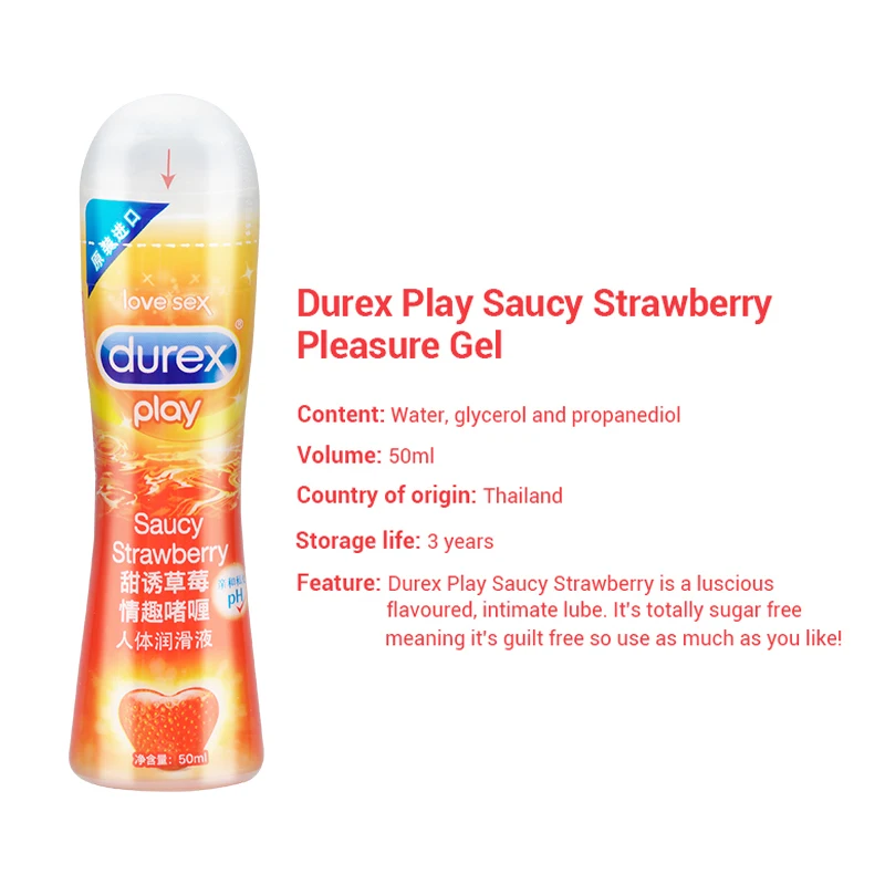 Durex Play Obraznic Cireșe Căpșuni Favoarea Lubrifianți Încălzirea Umane fluid lubrifiant în condiții de Siguranță Dependent Intima Jucarii Sexuale pentru Cupluri