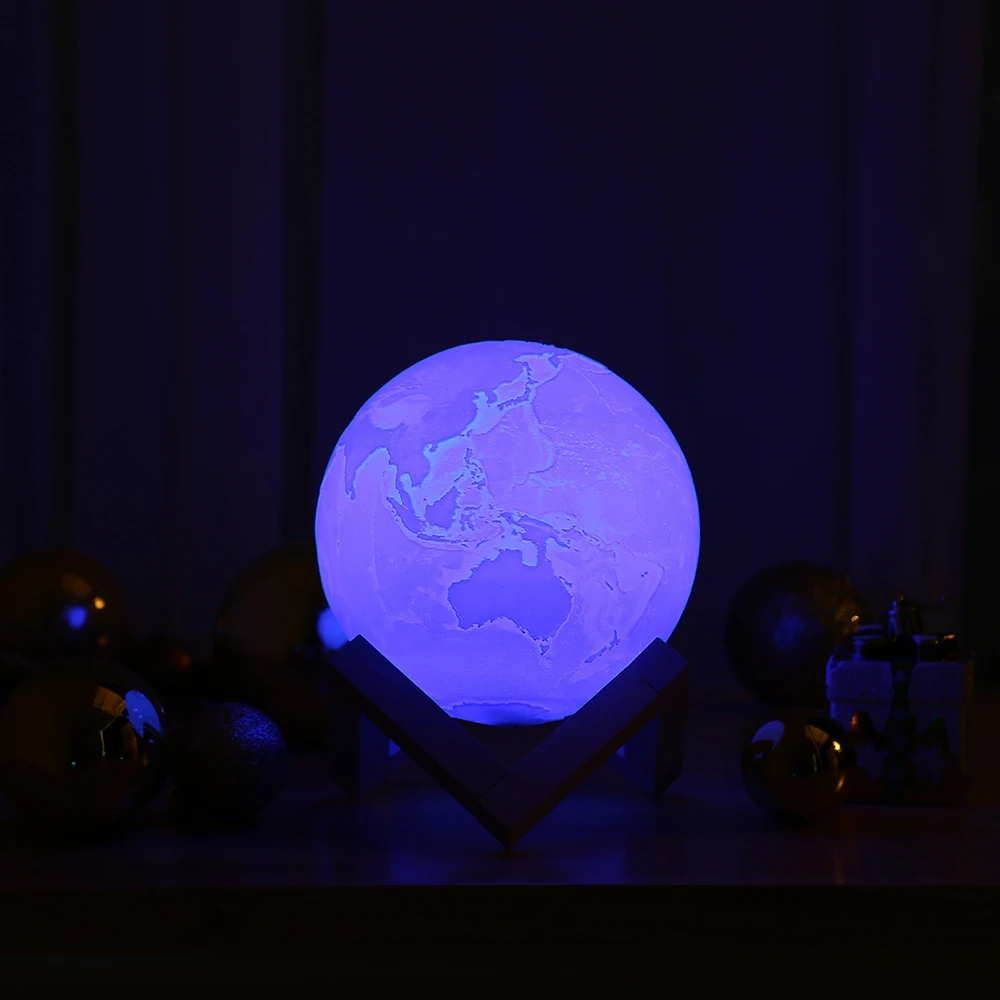 Lumina 3D de Imprimare Pământ Lampă Lampă de Masă Colorate Luna Lampă Reîncărcabilă Schimba Touch Usb Led Lumina de Noapte Decor Acasă Cadou Creativ