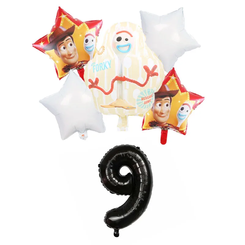 1set globos Toy Story 4 woody, Buzz Lightyear baloane folie 32Inch Numărul baby boy Blue air baloes petrecerea de ziua decor jucarii copii