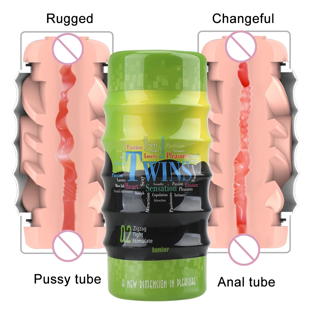 OLO Dual Channel de sex Masculin Masturbator Vaginal Anus Silicon Masturbator Realist Vagine Pizde Jucarii Sexuale pentru Barbati Erotic Adult Toy