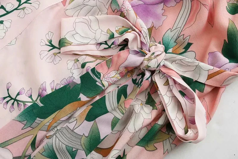 Fitshinling Print Floral Kimono Split Slim Sexy Cardigan Lung Cu Curea Flare Sleeve Baie Purta Boem Plajă Femei Nou