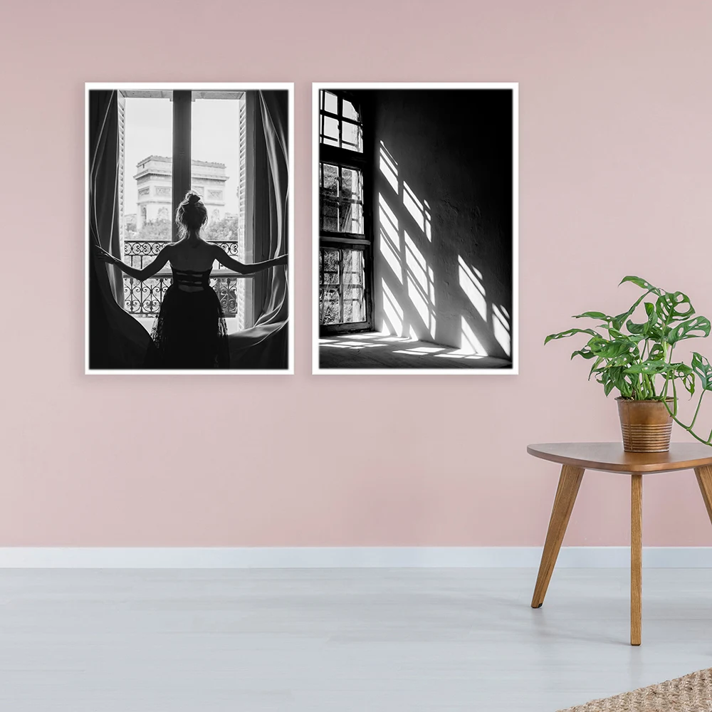 Cuadros Decor Alb Și Negru Geam Fata Postere si Printuri Panza Pictura Perete Pop Art Print Imagini Pentru Camera de zi