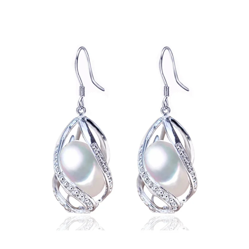 2020 Pearl Cercei Picătură De Apă Margele Cercei Naturale De Apă Dulce Pearl 925 De Bijuterii De Argint Pentru Femei Cușcă En-Gros