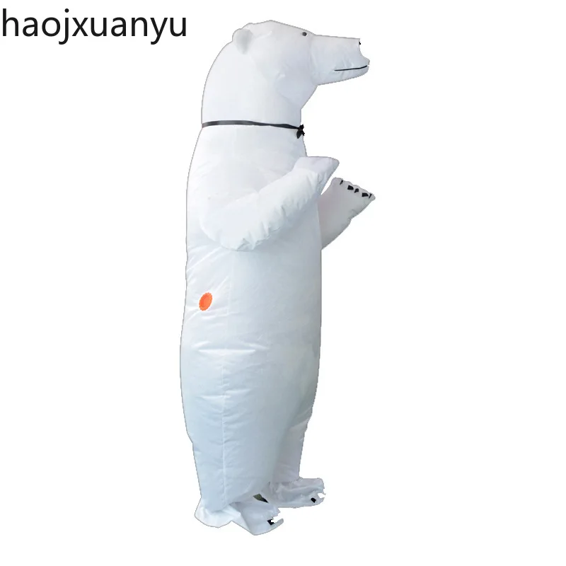 Urs Polar Alb Gonflabile Mascota Costum Adult Costume Animale De Crăciun, Halloween Cosplay Costum De Ziua De Nastere Amuzant Cadou Pentru Petrecere