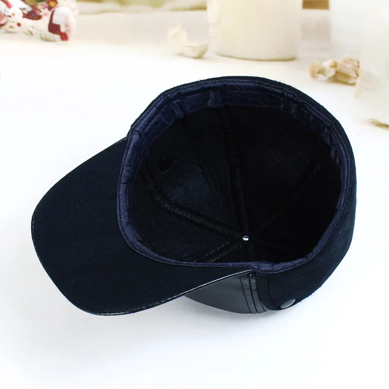 Fibonacci de Înaltă calitate pentru bărbați de iarnă pălărie cald de protecție pentru urechi în plus catifea groasă de varsta mijlocie, în vârstă șapcă de baseball din piele