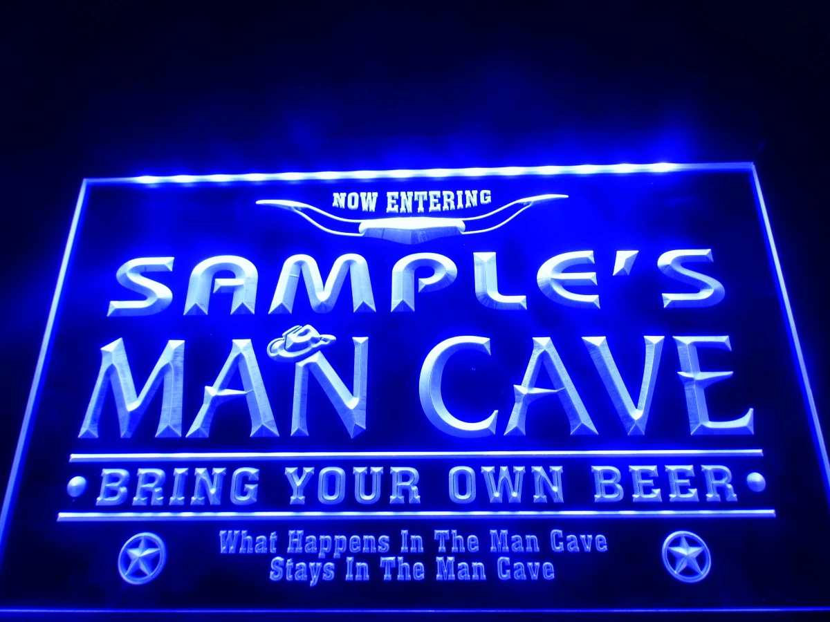 DZ003b - Nume Personalizate Peștera Cowboy Bar LED Neon Bere Semn