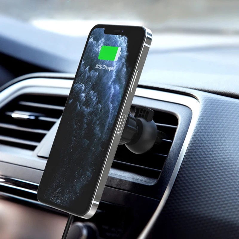 Magnet Largă fără Fir Încărcător Auto Pentru iPhone de 12 Mini-12 Pro Max Auto Suport de Telefon Qi Wireless Rapidă Incarcatoare Magsafe