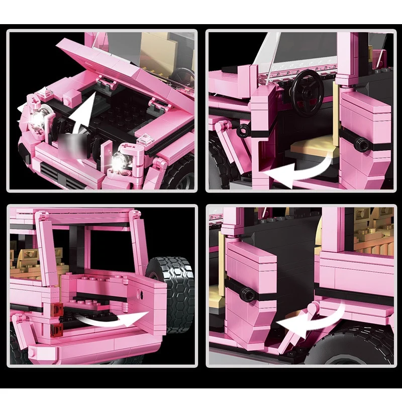 Vehicul de Serie Barbi Pink Model de Masina Blocurile Masina Off-road Seturi de Cărămizi jucarii Jucarii Educative Pentru Copii de Craciun Cadou