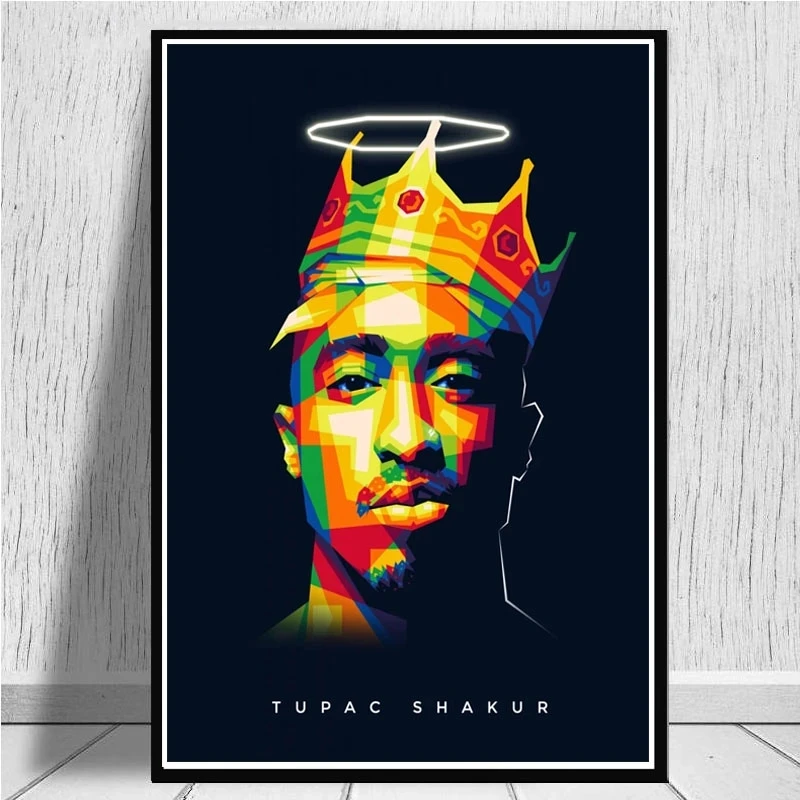 Arta abstractă Hip Hop Rap Cântăreață Panza Pictura Tupac Shakur 2PAC Arta de Perete Postere si Printuri Poze de Perete pentru Camera Decor Acasă