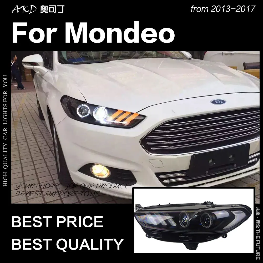 AKD Styling Auto pentru Ford Fusion Faruri 2013-2017 Mondeo DRL Mustang Design Ascuns de Semnal Dinamic Bi Xenon LED Beam Accesorii
