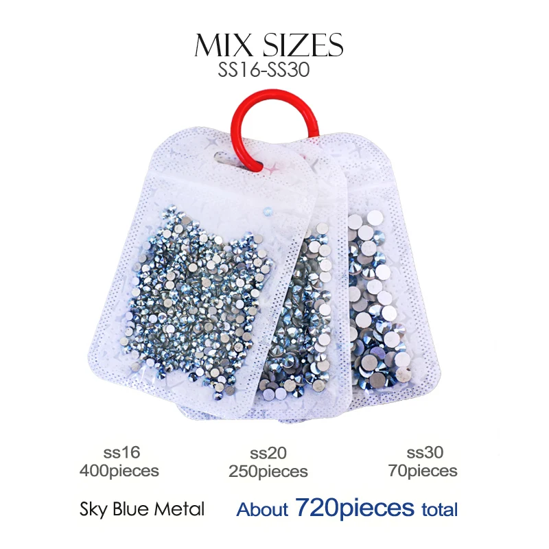 NOI CULORI Non Hot Fix Stras albastru Lucios maro 3D pentru unghii paiete cristale strass sticla strălucește pentru manichiura art decor