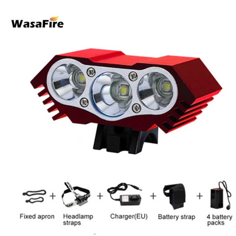 WasaFire 3* XML T6 LED-uri Faruri de Bicicletă 4500lm Impermeabil Față de Bicicletă Lumina Ciclism Accesorii cu 6400mAh Acumulator