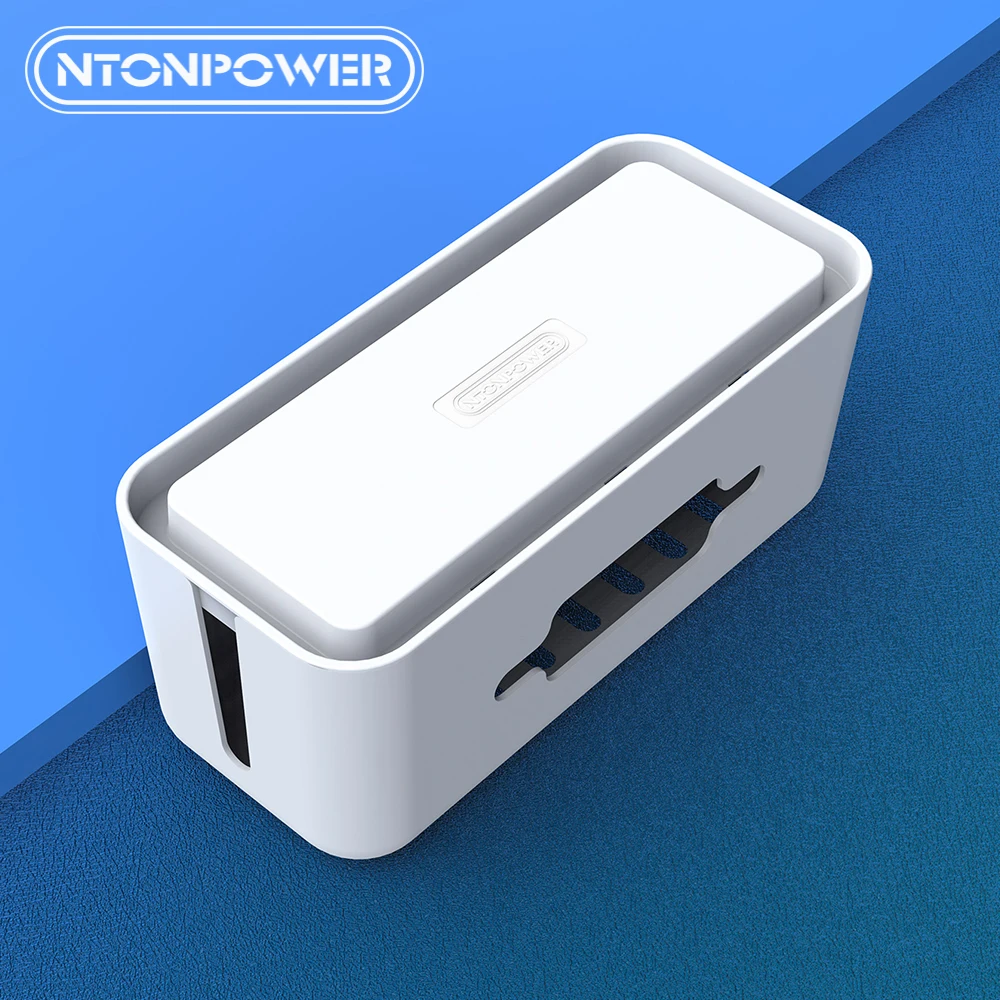 NTONPOWER Cablu Tidy Box pentru Organizarea Benzi de Putere Greu de Cablu din material Plastic Cutie de Depozitare cu Suport Cablu de Management de Box pentru Birou
